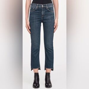 Rag & Bone Women's Size 26 Nina High Rise Straight Leg Raw Hem Ankle Jeans Denim